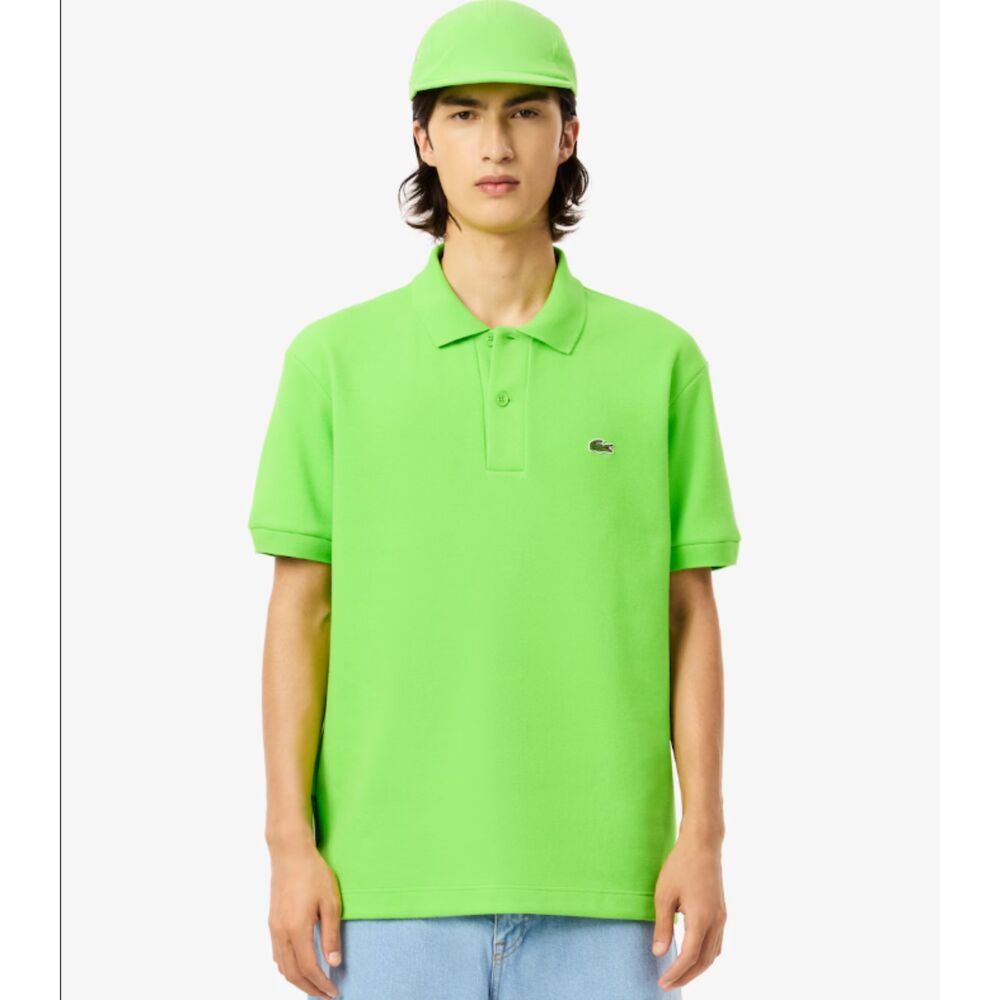 Lacoste Men's Classic Fit Piqué Polo Lime Green Golf Preppy Country Club Size M